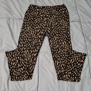 LuLaRoe Black and Brown Patterned Leggings
